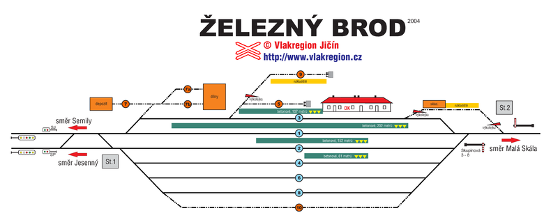 Mapa stanice Turnov z roku 1903