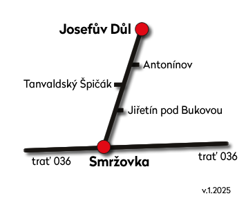 Mapa Železný Brod - Tanvald