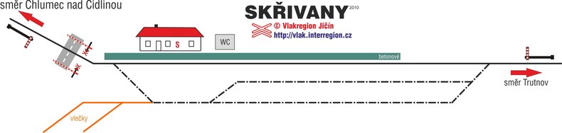 Skřivany mapa