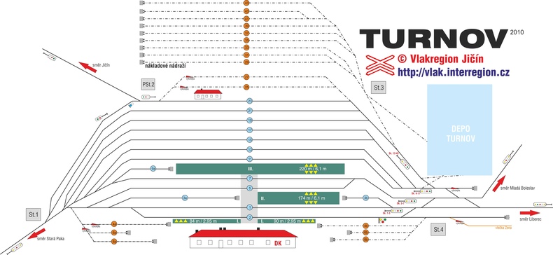 Mapa Turnov nádraží