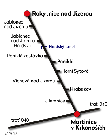 Mapa Železný Brod - Tanvald