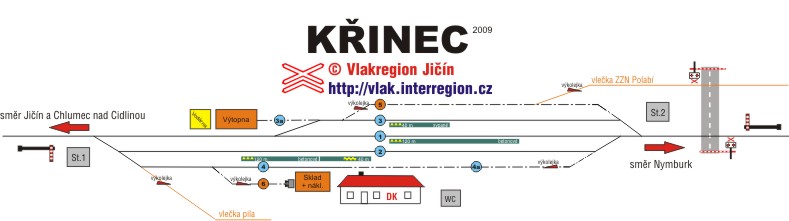 Křinec mapa